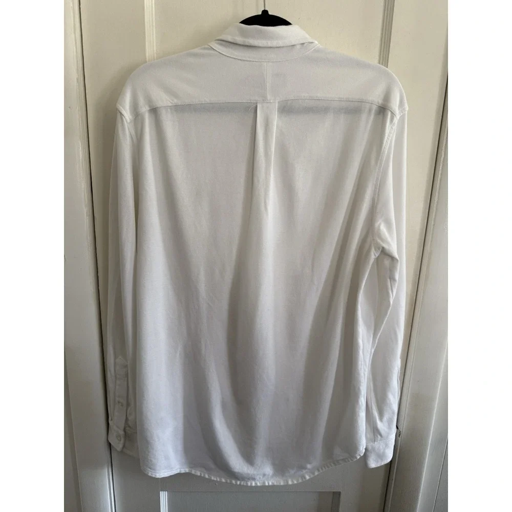 Polo Ralph Lauren Featherweight Mesh Shirt White Button Down Men's L Cotton